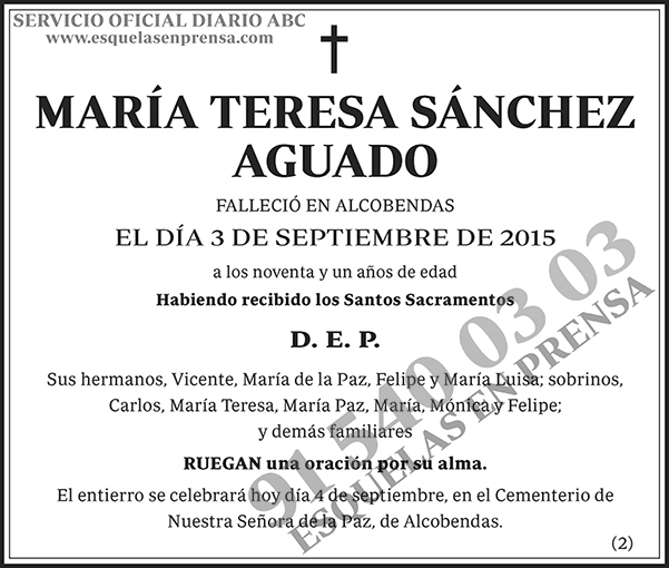María Teresa Sánchez Aguado